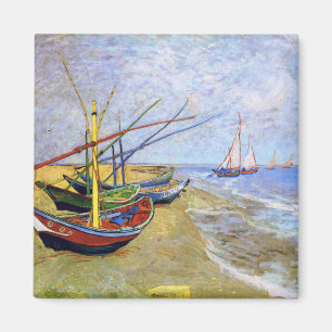 Fischerboote auf dem Strand, Vincent van Gogh Magnet