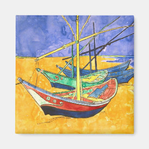 Fischerboote Beach Saintes-Maries Van Gogh Fine Magnet