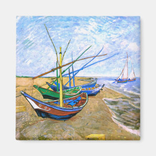Fischerboote Beach Saintes-Maries Van Gogh Fine Magnet