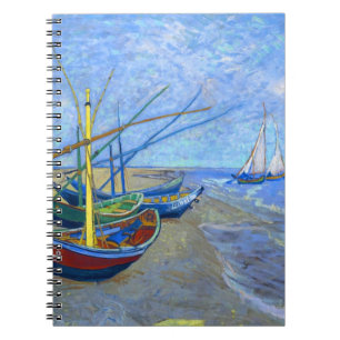 Fischerboote Beach Saintes-Maries Van Gogh Fine Notizblock