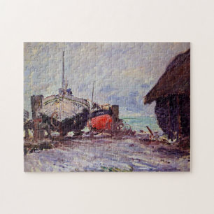 Fischerboote im Étretat Monet Fine Art Puzzle