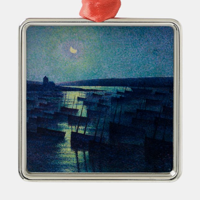 Fischerboote im Mondlicht (Camaret, Frankreich) Ornament Aus Metall (Vorne)