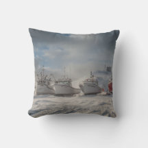 Fischerboote im Schnee