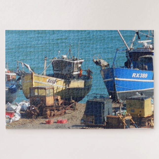 Fischerboote in Hastings Sussex Jigsaw Puzzle (Horizontal)