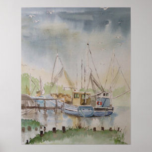 Fischerboote in Rye Hafen East Sussex England Poster