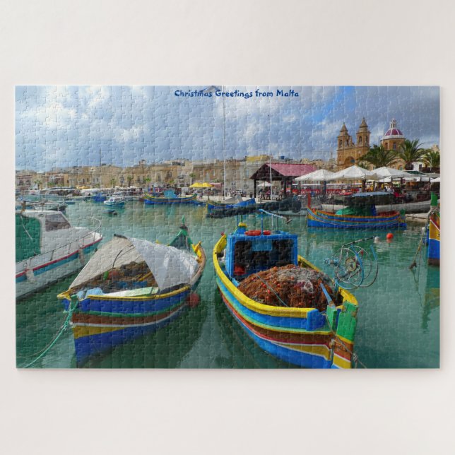 Fischerboote Maltas. Jigsaw Puzzle (Horizontal)