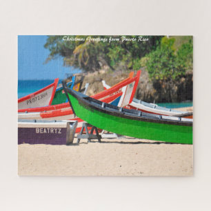 Fischerboote Puerto Rico.Weihnachtsgrüße Puzzle