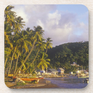 Fischerboote, Soufriere, St Lucia, Karibik Untersetzer