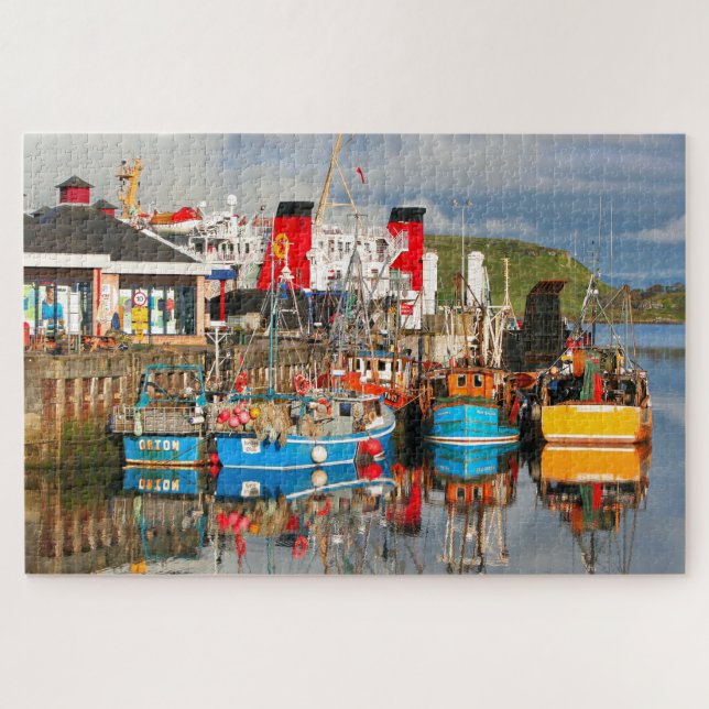 Fischerboote und Fähren, Oban, Schottland Puzzle (Horizontal)