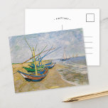 Fischerboote | Vincent Van Gogh Postcard Postkarte<br><div class="desc">Fischerboote am Strand von Saintes-Maries (1888) von dem niederländischen post-impressionistischen Künstler Vincent Van Gogh. Original-Kunstwerk ist ein Ölgemälde auf der Leinwand,  das mehrere Fischerboote am Meeresufer darstellt. Verwenden Sie die Entwurfstools,  um einen benutzerdefinierten Text hinzuzufügen oder das Bild zu personalisieren.</div>