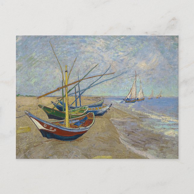 Fischerboote von Vincent Van Gogh Postkarte (Vorderseite)