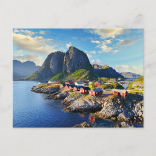 Fischerdorf Hamnoy auf den Lofoten-Inseln, Norwege Postkarte