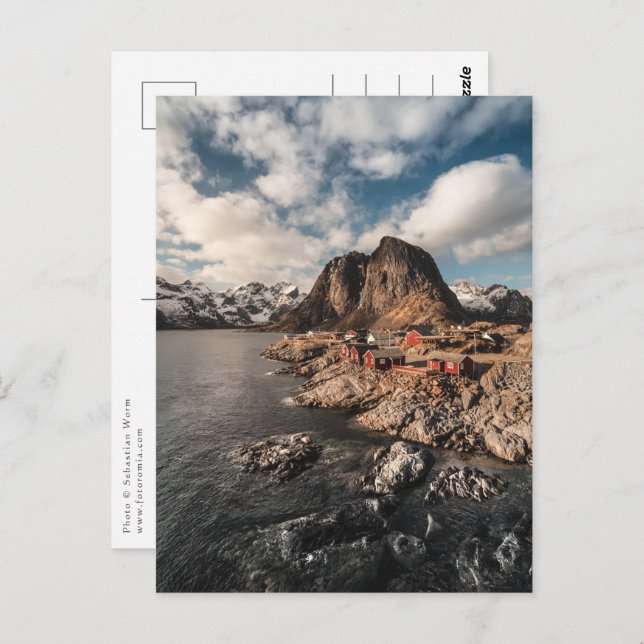 Fischerdorf Hamnoy Lofoten Norwegen Postkarte (Vorne/Hinten)