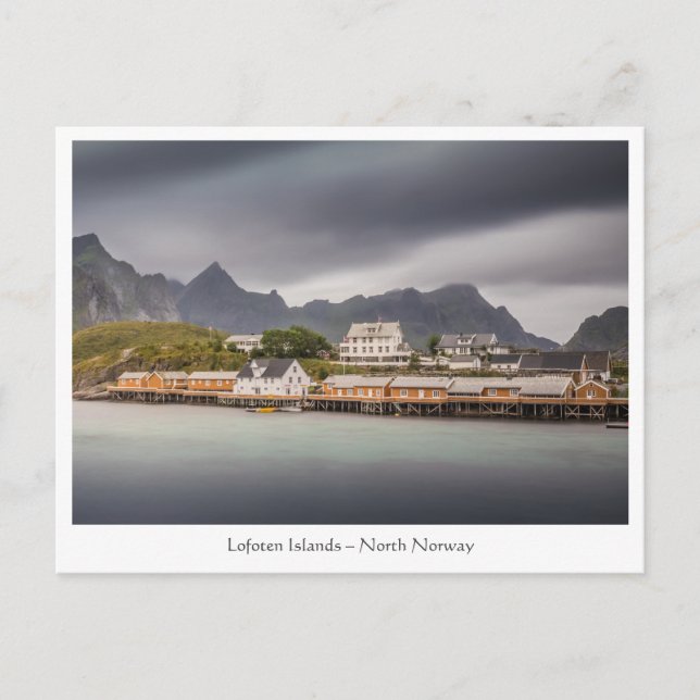 Fischerdorf Lofoten Norwegen Postkarte (Vorderseite)