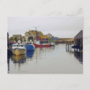 Fischerdorf Nova Scotia Kanada Art Postkarte