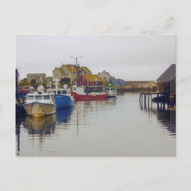 Fischerdorf Nova Scotia Kanada Art Postkarte (Vorderseite)