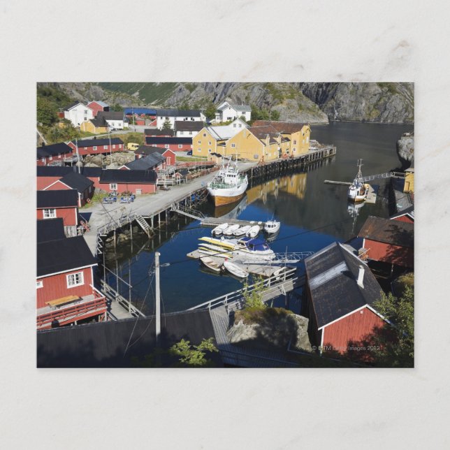 Fischerdorf Nusfjord. Der Rorbuer Postkarte (Vorderseite)