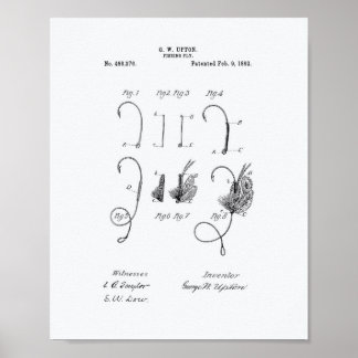 Fischerei 1892 Patentart - Weißbuch Poster