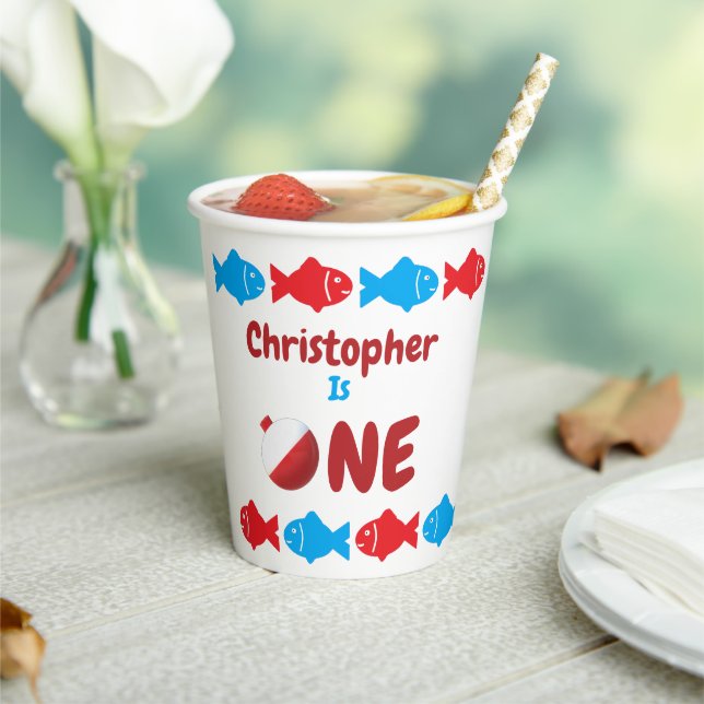 Fischerei 1. Geburtstag Pappbecher (In Situ)