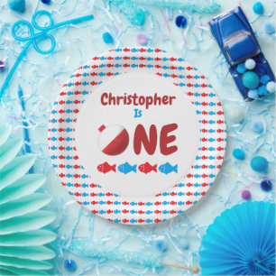 Fischerei 1. Geburtstag Pappteller