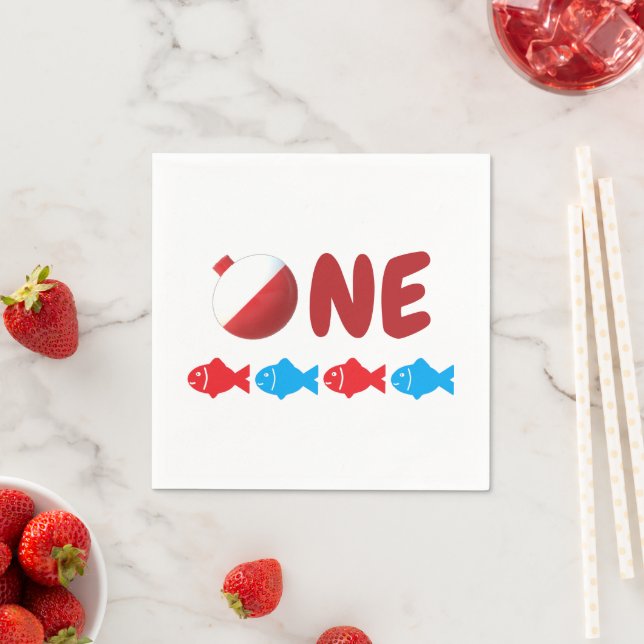 Fischerei 1. Geburtstag Serviette (Beispiel)