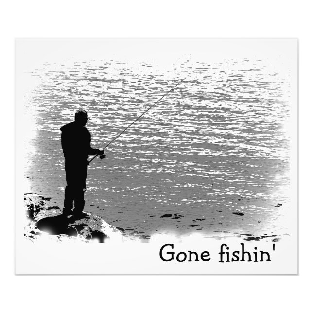 Fischerei am See Fotodruck (Vorne)