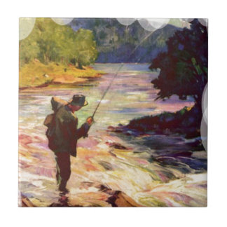 Fischerei an der Biegung im Fluss Fliese