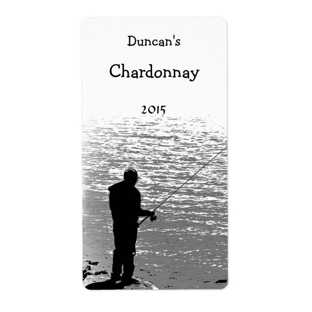 Fischerei auf dem Label "Lake Wine Label" (Vorne)