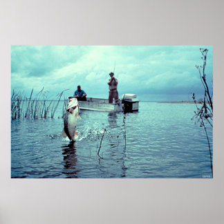 Fischerei auf großen Maulkorb Poster