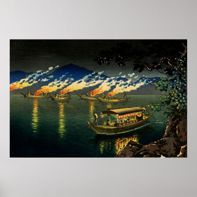 Fischerei auf Kormorane Tsuchiya Koitsu 1940 Poster (Vorne)