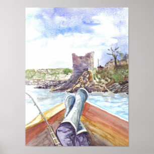 Fischerei auf Polruan Poster