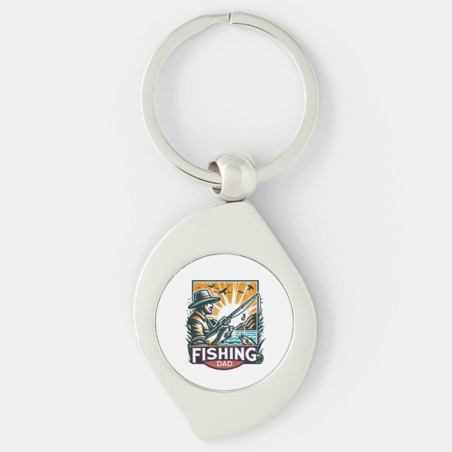 Fischerei auf Shirt Schlüsselanhänger (Vorderseite)