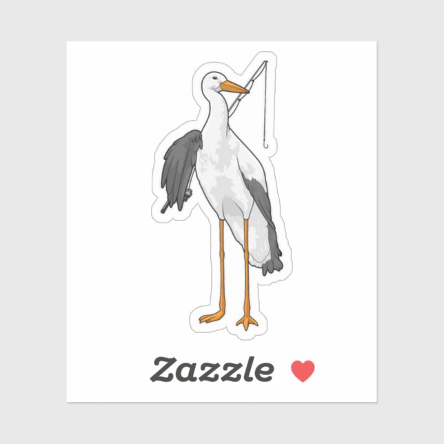 Fischerei auf Storchen Aufkleber (Blatt)