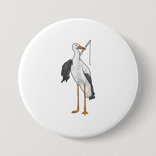 Fischerei auf Storchen Button (Vorderseite)