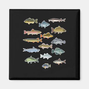 Fischerei auf Süßwasserfische Magnet