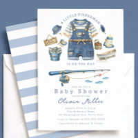 Fischerei-Baby-Party-Einladung Jungen-Thema