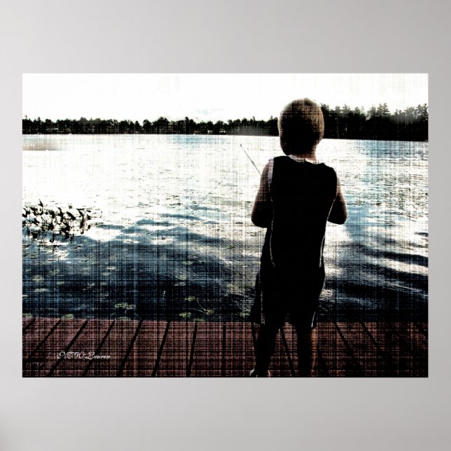 Fischerei bei Sonnenuntergang Poster (Vorne)