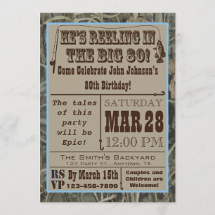 Fischerei der 80. Geburtstags-Einladung mit Einladung