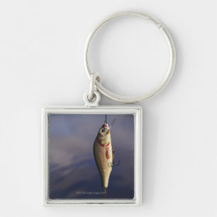Fischerei des Köders vor Wasser Schlüsselanhänger