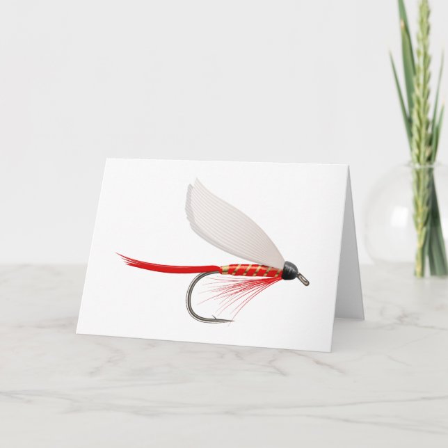 Fischerei des Trockenfliege-Rotes Karte (Vorderseite)