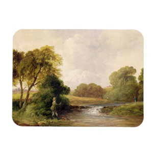 Fischerei: Einen Fisch (Öl auf Leinwand) spielen Magnet