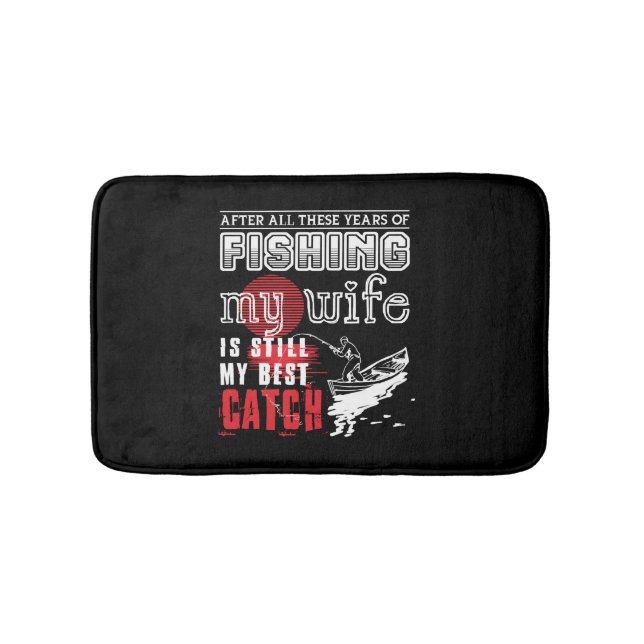Fischerei - Fischerei mit meiner Ehefrau T Shirt Badematte (Vorderseite)