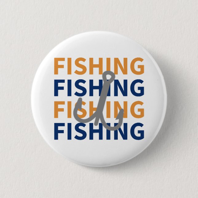 Fischerei, Fischfang, Fischerei, Fischerei - Fisch Button (Vorderseite)