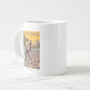 Fischerei für Frauen - Clackamas, Oregon Jumbo-Tasse
