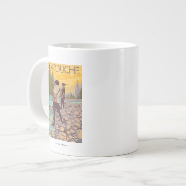 Fischerei für Frauen - Latouche, Alaska Jumbo-Tasse (Vorderseite Links)