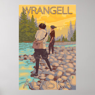 Fischerei für Frauen - Wrangell, Alaska Poster