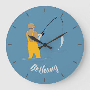 Fischerei Große Wanduhr