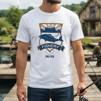 Fischerei-Gründungsjahr-Vintage-Berg-Angel-T-Shirt T-Shirt
