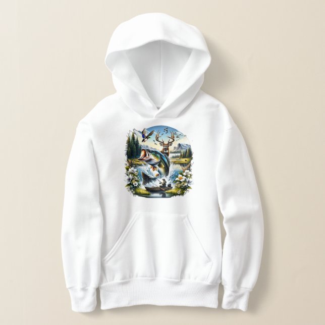 Fischerei, Hirsch, Entenjagd Hoodie (Ablage )