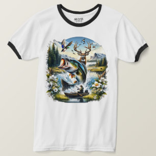 Fischerei, Hirsch, Entenjagd T-Shirt